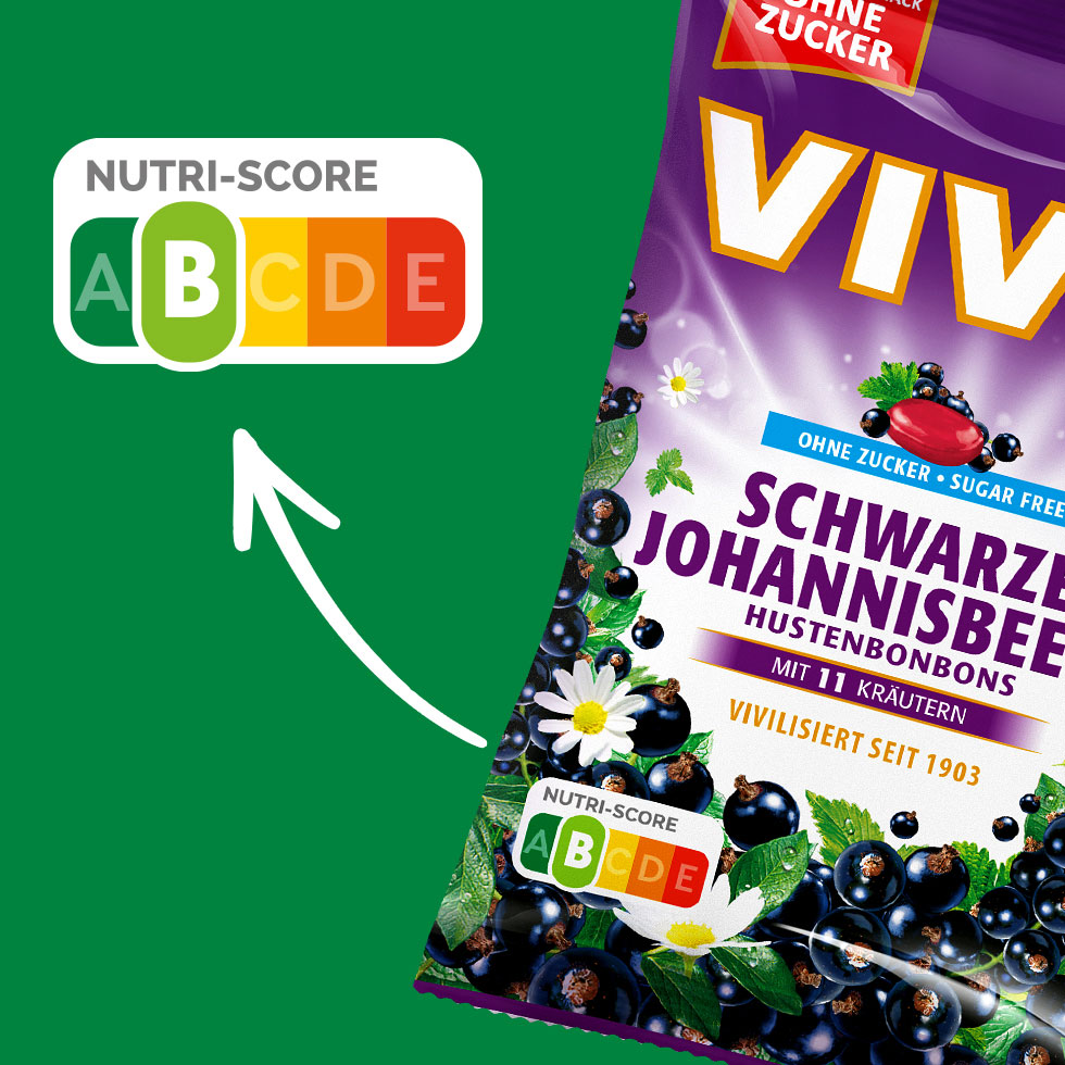 VIVIL Schwarze Johannisbeere Hustenbonbons ohne Zucker | 120g