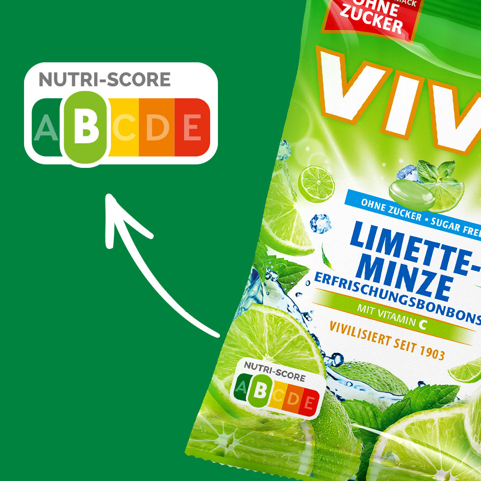 VIVIL Limette-Minze Erfrischungsbonbons ohne Zucker | 120g