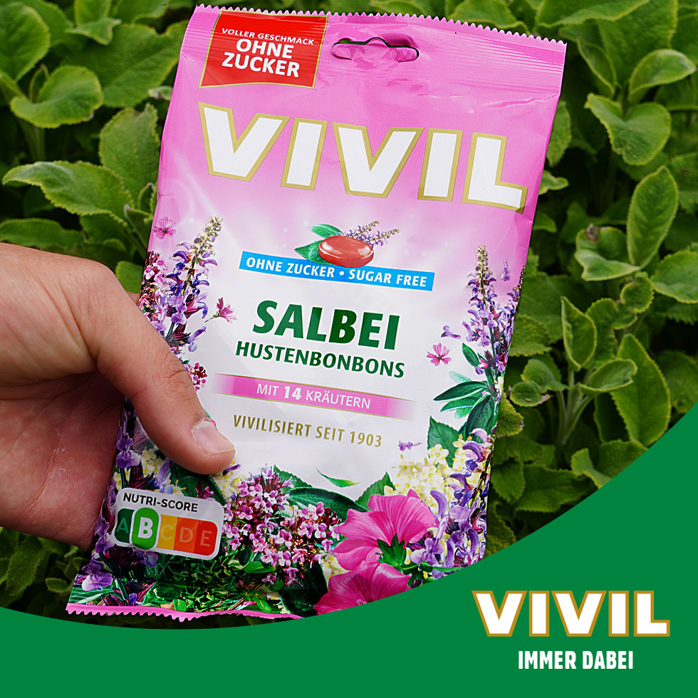 VIVIL Salbei Hustenbonbons ohne Zucker | 120g