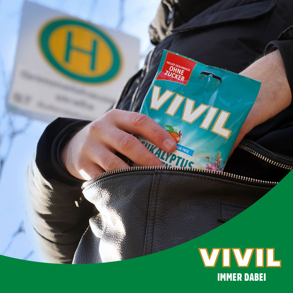 VIVIL Eukalyptus-Menthol Hustenbonbons ohne Zucker | 120g