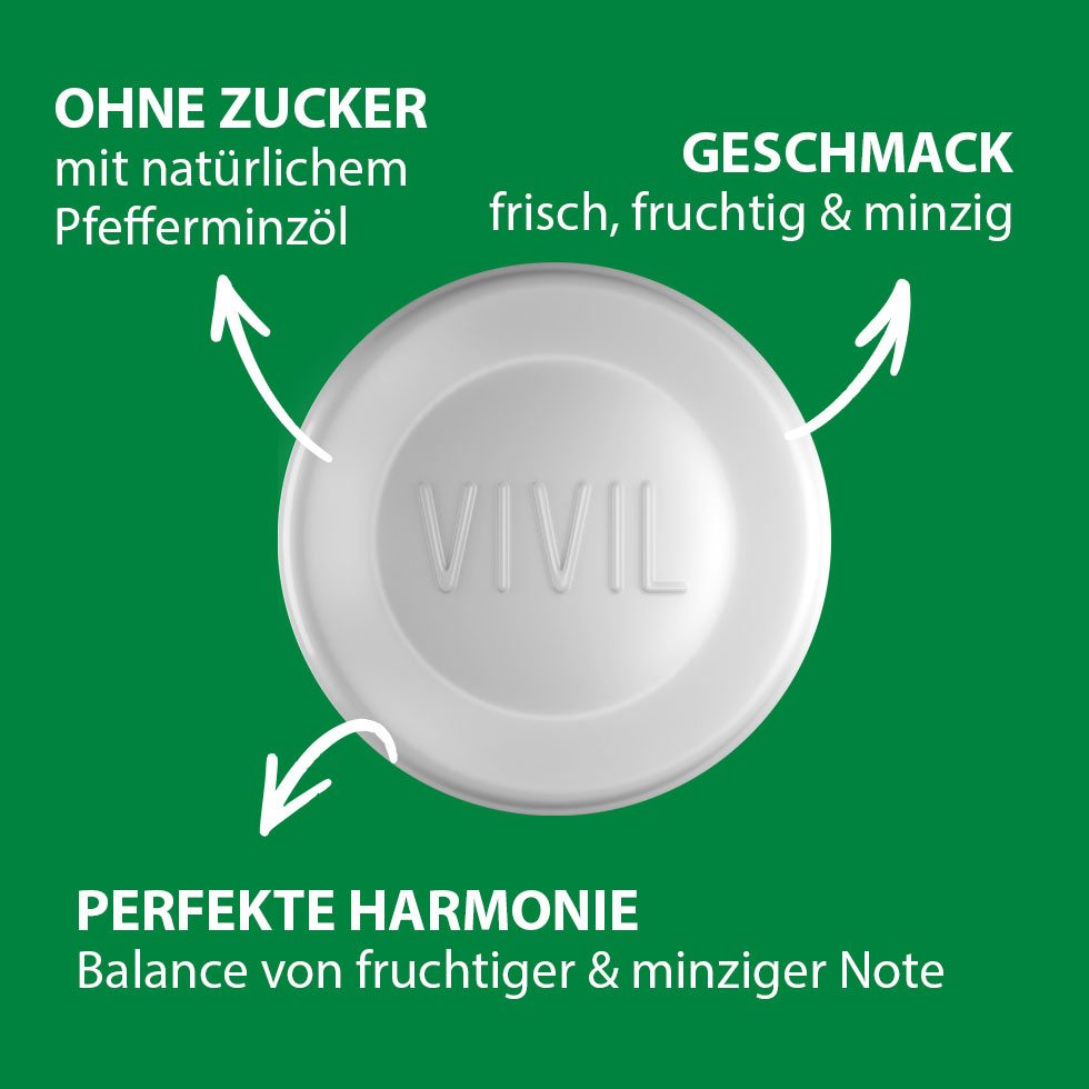 VIVIL Limette-Minze Pastillen ohne Zucker | 3er Pack