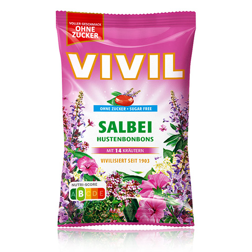 VIVIL Salbei Hustenbonbons ohne Zucker | 120g