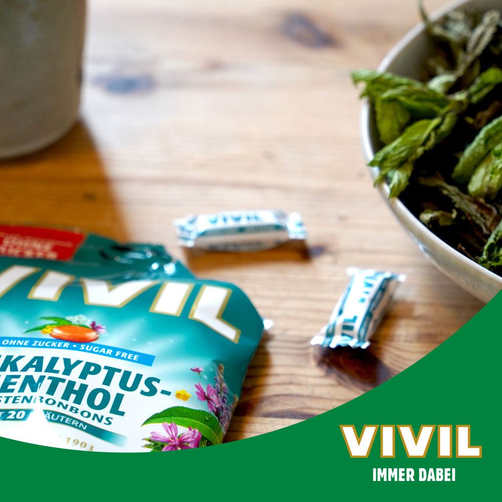 VIVIL Eukalyptus-Menthol Hustenbonbons ohne Zucker | 120g