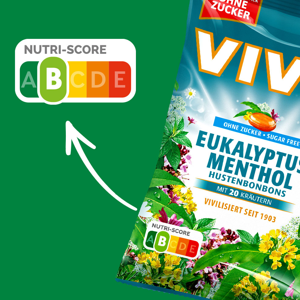 VIVIL Eukalyptus-Menthol Hustenbonbons ohne Zucker | 120g