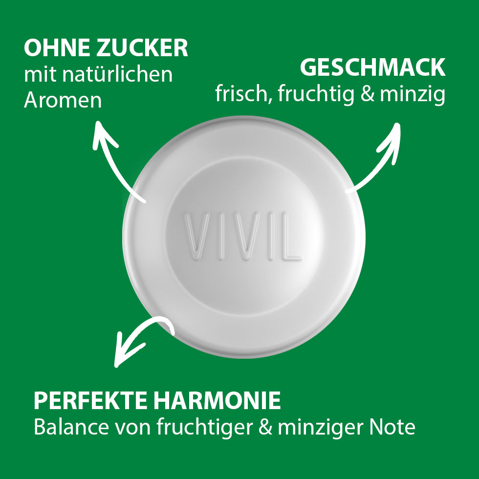 VIVIL Johannisbeere-Minze Pastillen ohne Zucker | 3er Pack