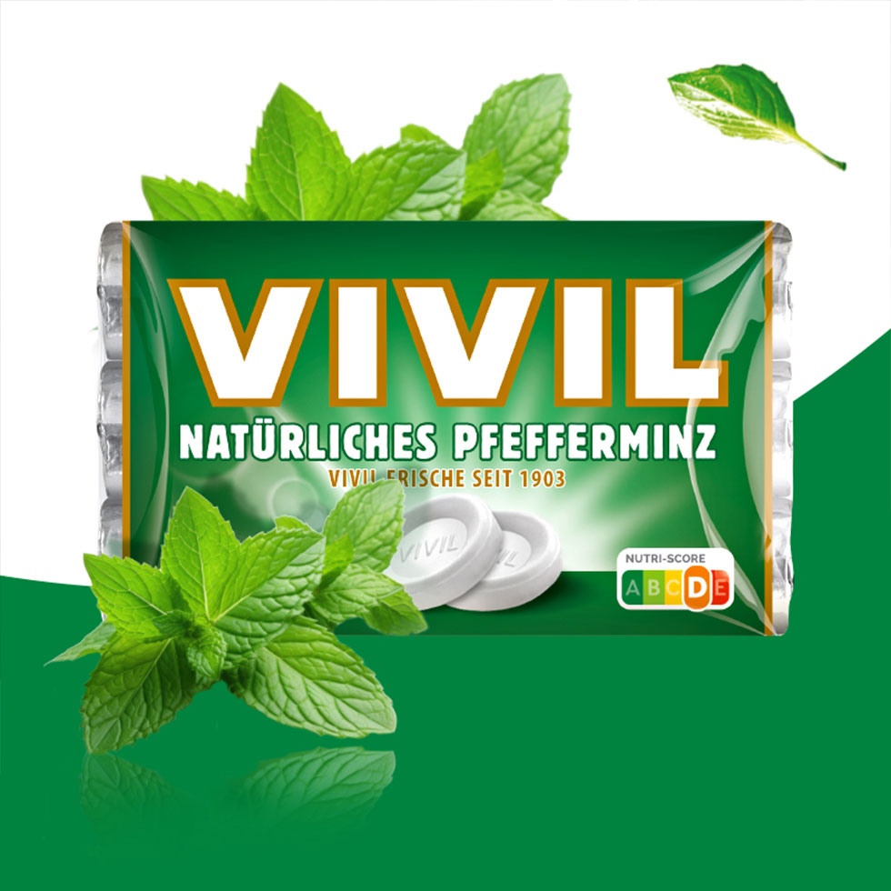 VIVIL Natürliches Pfefferminz Pastillen | 3er Pack