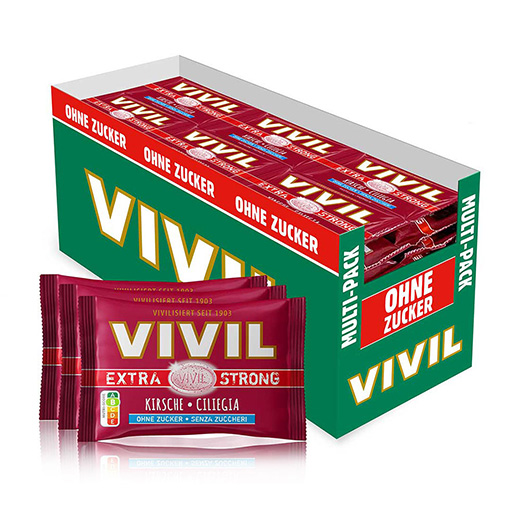 VIVIL Extra Strong Kirsche ohne Zucker | 26 x 3er Pack