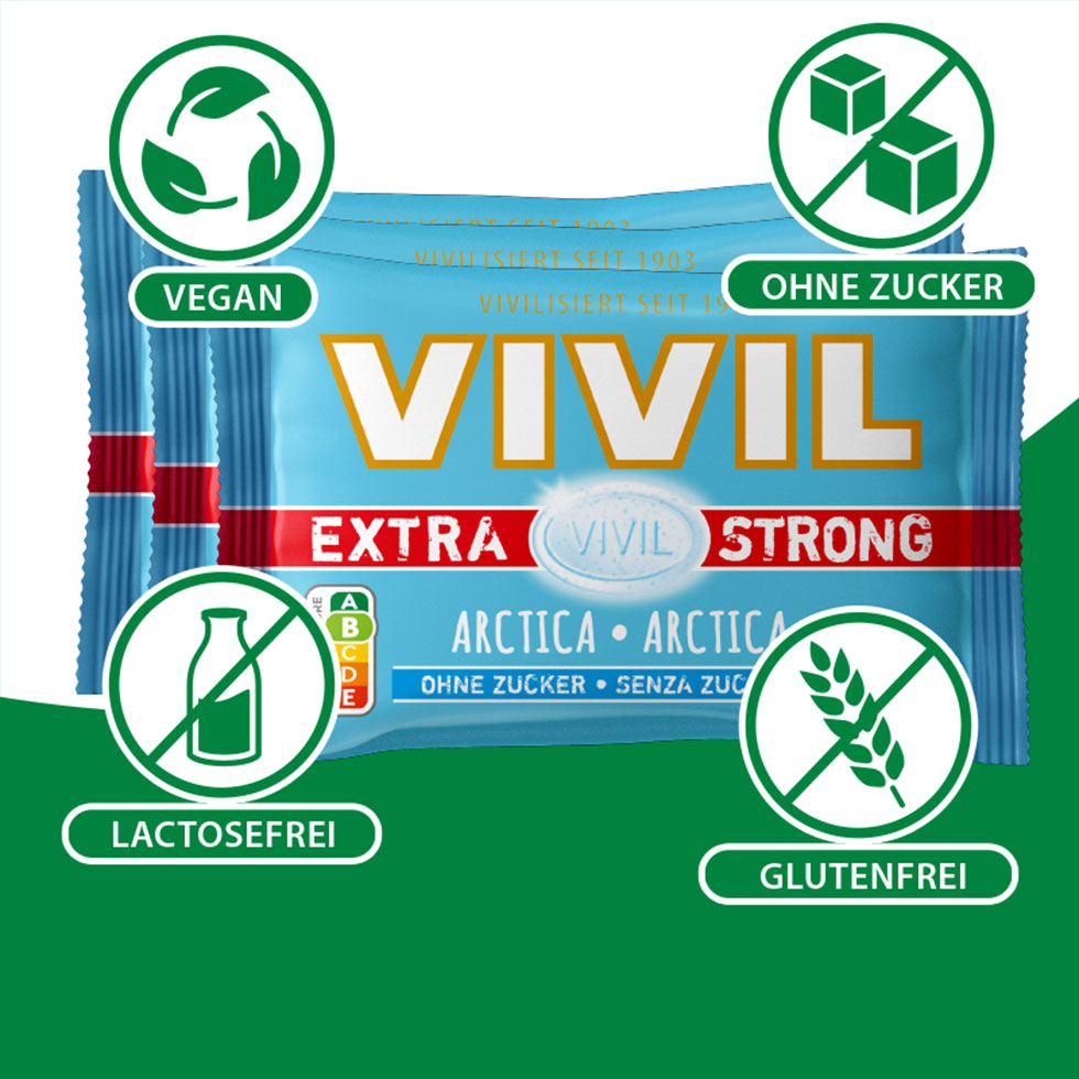 VIVIL Extra Strong Arctica ohne Zucker | 3er Pack