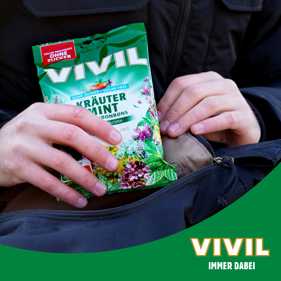 VIVIL Kräuter-Mint Hustenbonbons ohne Zucker | 120g