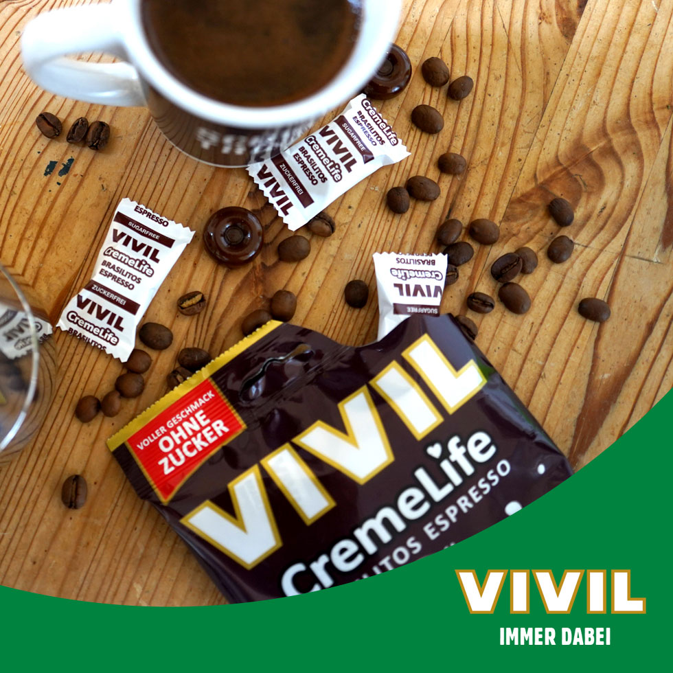 VIVIL Creme Life Brasilitos Espresso Sahnebonbons ohne Zucker | 90g