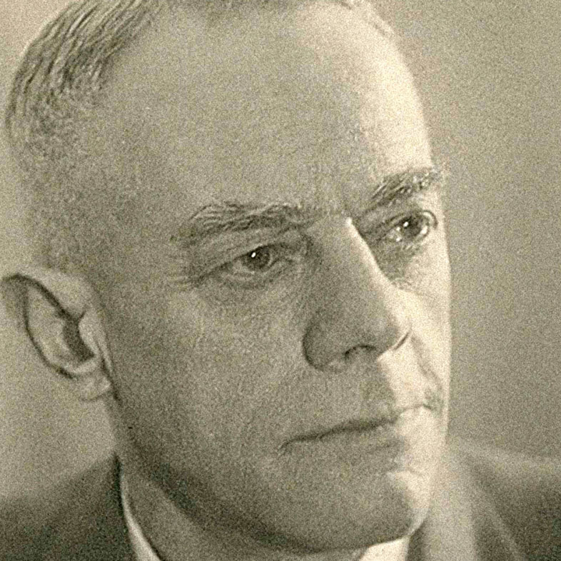 Gründer August Müller im Schwarz-Weiß-Portrait