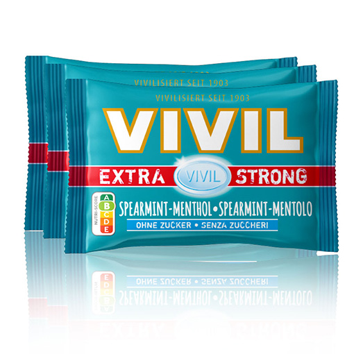 VIVIL Extra Strong Spearmint-Menthol ohne Zucker | 3er Pack