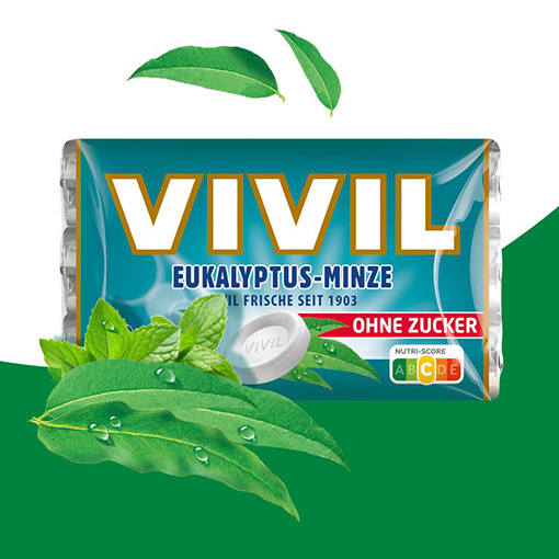 VIVIL Eukalyptus-Minze Pastille ohne Zucker | 3er Pack