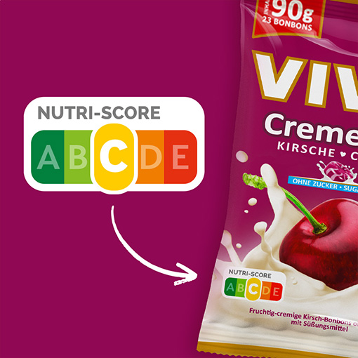 VIVIL Creme Life Kirsche Sahnebonbons ohne Zucker | 90g