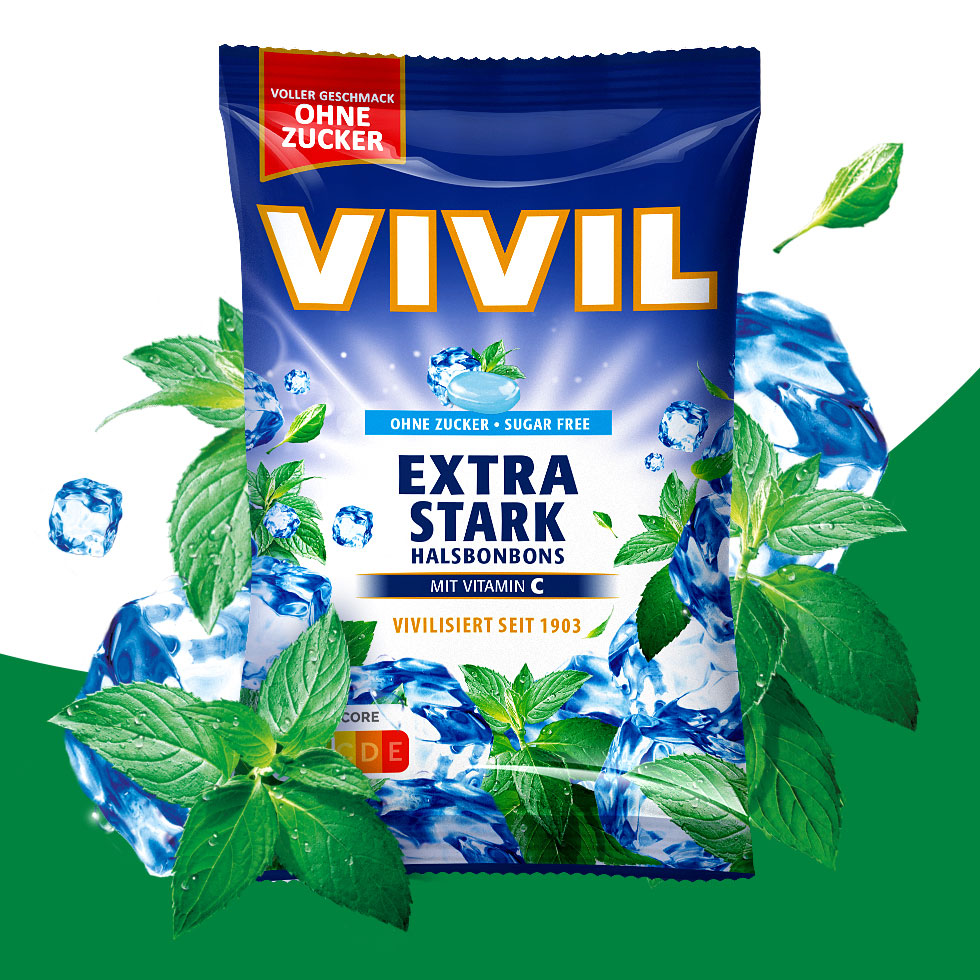 VIVIL Extra Stark Halsbonbons ohne Zucker | 120g